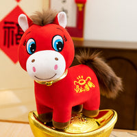 Crying Horse and Smiling Horse Plush Toy, Office Horse Doll, Year of the Horse Mascot, Funny Creative Gift