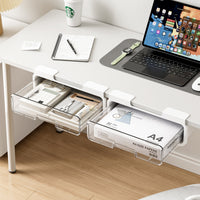Under-Desk Drawer Storage Box with Hidden File Organizer