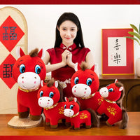 Crying Horse and Smiling Horse Plush Toy, Cartoon Horse Doll, Year of the Horse Mascot, Creative Gift