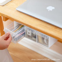 Under-Desk Drawer Storage Box, Adhesive, No Drilling, for Office and Dorm