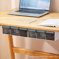 Under-Desk Drawer Storage Box, Adhesive, No Drilling, for Office and Dorm