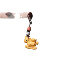 Green Sandalwood Carved Horse Year Rocking Horse Hand Piece Keychain Car Hanging Decoration