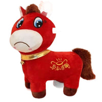Crying Horse Year of the Horse Mascot Plush Toy, Smiling Horse Doll, Small Horse