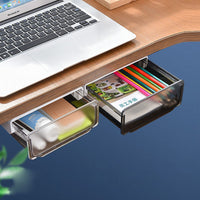 Under-Desk Invisible Drawer Storage Box Hidden Office Desk Bookcase Student Stationery Adhesive