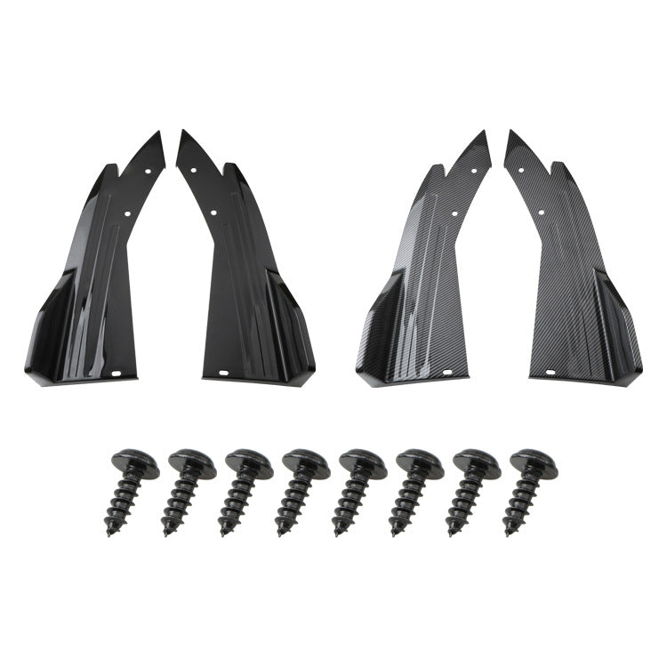 Car Rear Bumper Corner Protector, ABS, Universal Fit, Black or Carbon Fiber