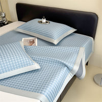 Premium PE Polymer Ice Silk Bed Mat Set with Fitted Sheet, Foldable, Washable