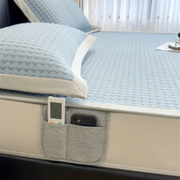 Premium PE Polymer Ice Silk Bed Mat Set with Fitted Sheet, Foldable, Washable