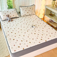 Cooling Ice Silk Bed Mat Set, Fitted Sheet, Machine Washable, 2026 Spring