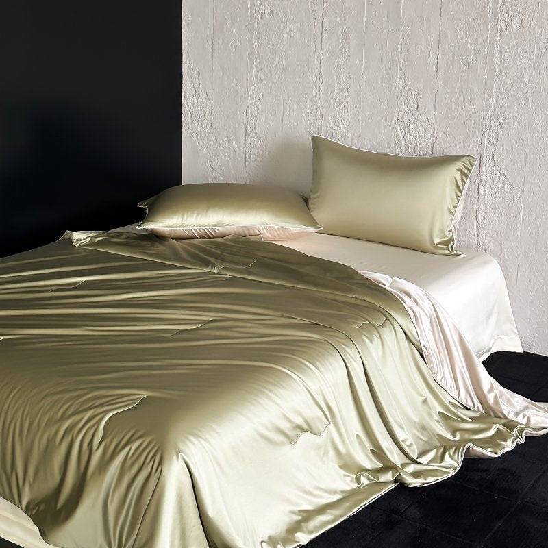 Cooling Silk Quilt Double Layer Cold Sensation Blanket for Spring Summer, Customizable
