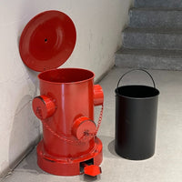 Industrial Style Foot Pedal Trash Can with Fire Hydrant Design