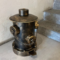 Industrial Style Foot Pedal Trash Can with Fire Hydrant Design