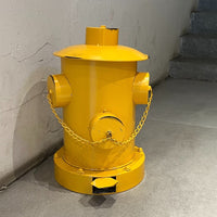 Industrial Style Foot Pedal Trash Can with Fire Hydrant Design