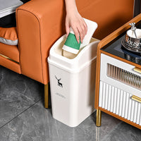 Deer-Shaped Bathroom Trash Can with Rocking Lid, 10L