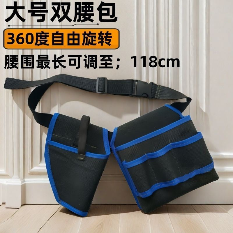 Portable Electrician Tool Bag, Multi-Functional Carpenter Waist Bag, Thickened Durable Canvas