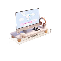 Baipu Wooden Desktop Monitor Stand for Laptops, White Three-Tier, 1.3kg