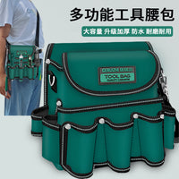 Electrician Tool Waist Bag, Thickened Wear-Resistant Canvas, Portable, with Belt and Strap Options