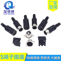 S-Video Socket DIN Connector, 8-Pin Female, Right Angle, Solder Type