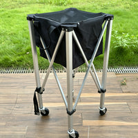 Portable Folding Aluminum Tennis Basketball Cart Movable Large Capacity Soccer Cart Storage Ball Pickup Basket Cart