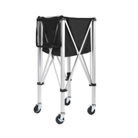Portable Folding Aluminum Tennis Basketball Cart Movable Large Capacity Soccer Cart Storage Ball Pickup Basket Cart