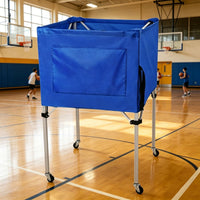 Stainless Steel Basketball Cart Foldable Portable Volleyball Storage Rack