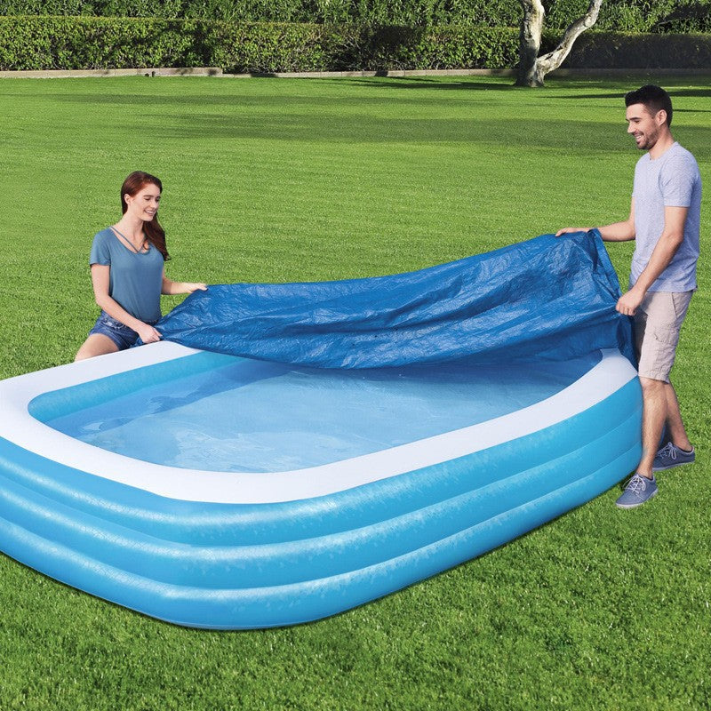 Bestway Square Inflatable Pool Cover, PE Material, Dustproof, 262x175cm or 305x183cm