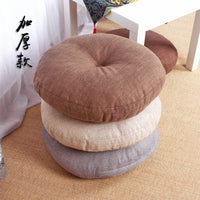 Linen Floor Cushion with Backrest for Balcony