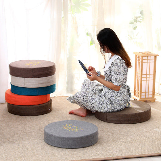 Linen Floor Cushion for Meditation and Reading