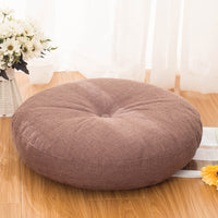 Linen Floor Cushion with Backrest for Balcony