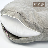 Linen Floor Cushion with Backrest for Balcony