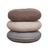 Linen Floor Cushion with Backrest for Balcony
