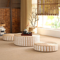 Handwoven Straw Round Cushion, Thickened, for Window Sill or Tatami