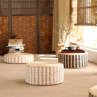 Handwoven Straw Round Cushion, Thickened, for Window Sill or Tatami