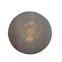 Chinese Embroidery Thick Meditation Cushion, Round Kneeling Pad, Removable, Customizable