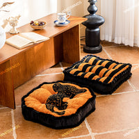 Leopard Print Cushion for Chair, Tatami Mat, Thick Floor Pad