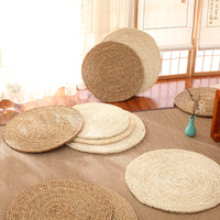 Straw Woven Tatami Floor Cushion with Memory Foam