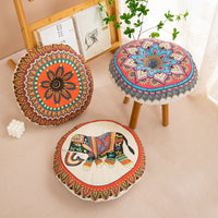 Round Plush Floor Cushion with Plant Floral Pattern, EPE Fill, Modern Style