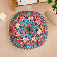 Round Plush Floor Cushion with Plant Floral Pattern, EPE Fill, Modern Style