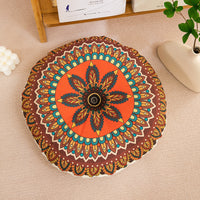 Round Plush Floor Cushion with Plant Floral Pattern, EPE Fill, Modern Style