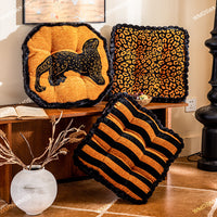Leopard Print Cushion for Chair, Tatami Mat, Thick Floor Pad