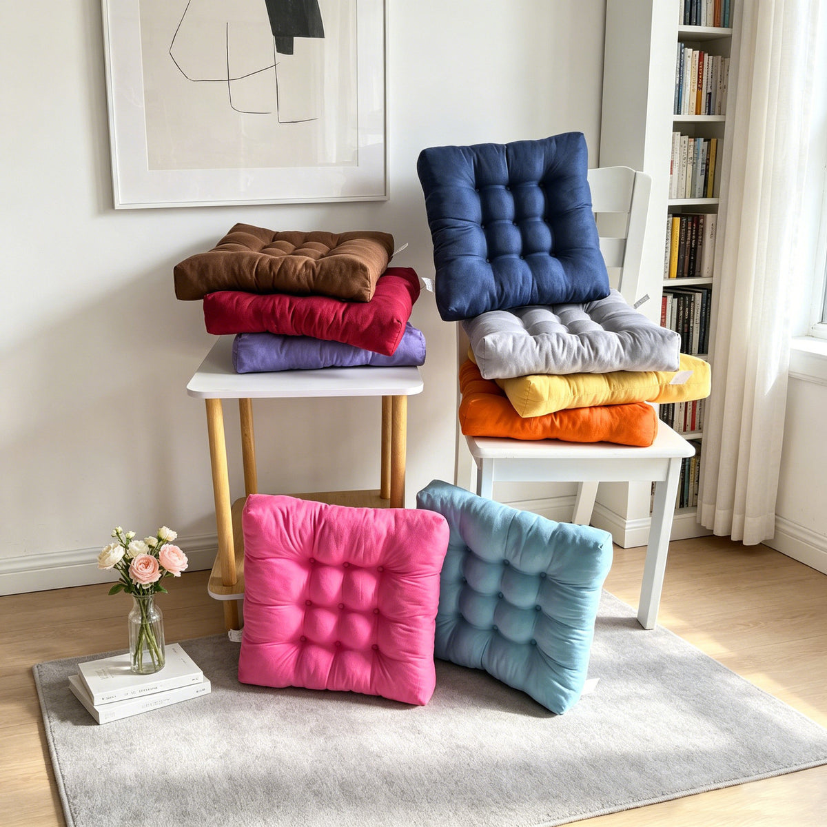 Solid Color Thickened Office Chair Cushion