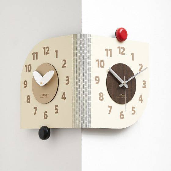 WOZOOM Double-Sided Corner Wall Clock