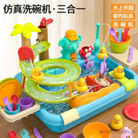 Children's Toy Dishwasher with Water Circulation and Sound/Light Effects