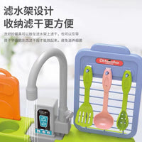 ChengXi Kids Pretend Play Dishwasher Toy with Electric Circulating Water for Early Education