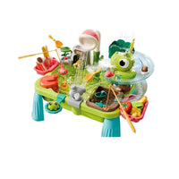 Electric Spray Water Play Table with Simulated Fishing and Dishwasher, Circulating Water, Pretend Play Toy for Kids