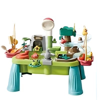 Electric Water Play Kitchen Toy with Dishwasher and Fishing Features