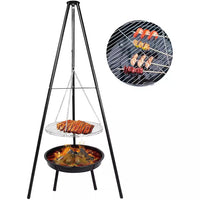 Portable Outdoor Tripod Grill, Fire Pit, Camping BBQ Tripod Hanging Stove