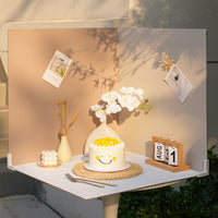 Double-Sided Solid Color Photo Background Board, 3D White Base Board, Scene Setting Photography Prop, Cake Still Life