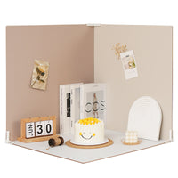 Double-Sided Solid Color Photo Background Board, 3D White Base Board, Scene Setting Photography Prop, Cake Still Life