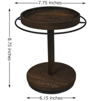 Round Solid Wood Sunglasses Display Stand with Multi-Layer Storage