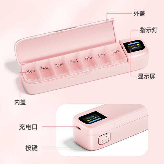 Multifunctional Electronic 7-Day Alarm Pill Box with Smart Reminder